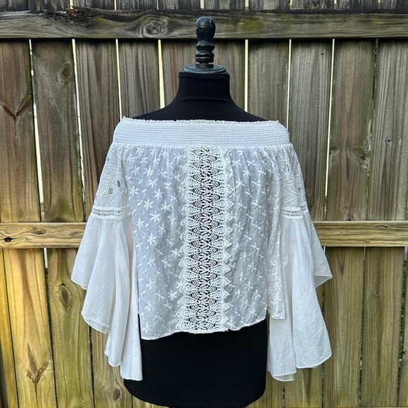 Ramy Brook Tops - Ramy Brook off shoulder bell sleeve top, size small